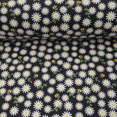 Tricoline Margarida e Abelha Fundo Preto