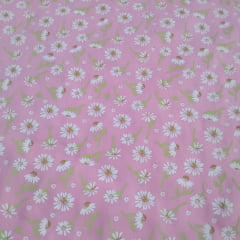 Tricoline Margaridas Rosa Claro Nova