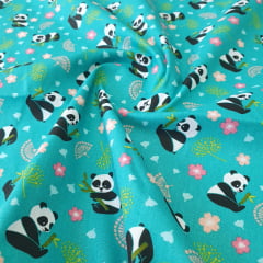 Tricoline Panda Fundo Verde