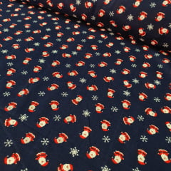 Tricoline Papai Noel Azul Marinho Tricoline Papai Noel Azul Marinho