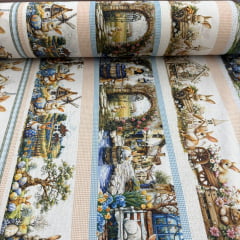 Tricoline Páscoa Barrado Coelhos