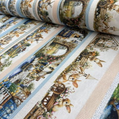 Tricoline Páscoa Barrado Coelhos