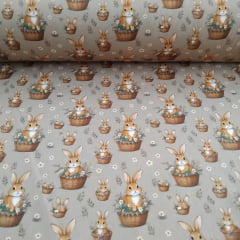 Tricoline Páscoa Coelhinho Bege