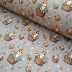 Tricoline Páscoa Coelhinho Bege