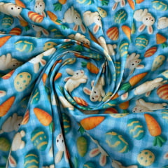 Tricoline Páscoa Coelhinhos Verde