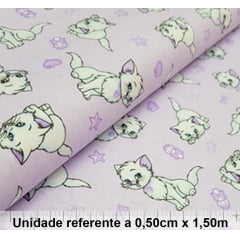 Tricoline Gata Marie Fundo Lilás Tricoline Gata Marie Fundo Lilás
