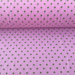 Tricoline Poá Rosa com Marrom Tricoline Poá Rosa com Marrom