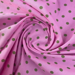 Tricoline Poá Rosa com Marrom