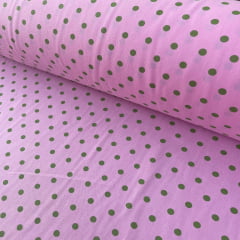 Tricoline Poá Rosa com Marrom