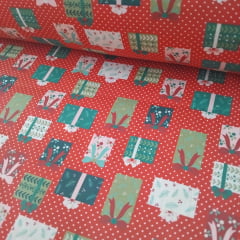 Tricoline Presentes de Natal Vermelho