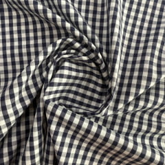 Tricoline Xadrez 0,5cm Fio Tinto PP Azul Marinho