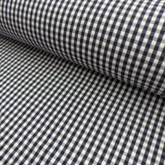 Tricoline Xadrez 0,5cm Fio Tinto PP Azul Marinho