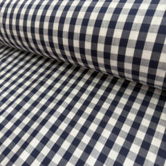 Tricoline Xadrez 1cm Fio Tinto P Azul Marinho