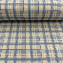 Tricoline Xadrez  Azul Antigo