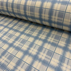 Tricoline Xadrez  Azul Antigo