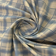 Tricoline Xadrez  Azul Antigo