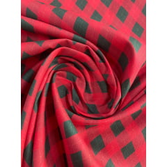 Tricoline Xadrez  Natal Vermelho com Verde 