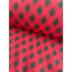 Tricoline Xadrez  Natal Vermelho com Verde 
