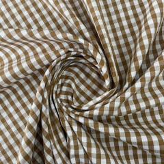 Tricoline Xadrez 0,5cm Fio Tinto PP Bege