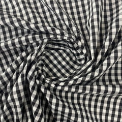 Tricoline Xadrez 0,5cm Fio Tinto PP Preto