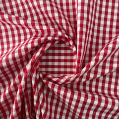 Tricoline Xadrez 0,5cm Fio Tinto PP Vermelho