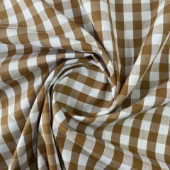 Tricoline Xadrez 1cm Fio Tinto P Bege