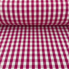 Tricoline Xadrez 1cm Fio Tinto P Pink