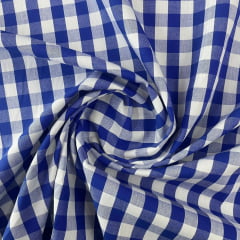 Tricoline Xadrez 1cm Fio Tinto P Royal