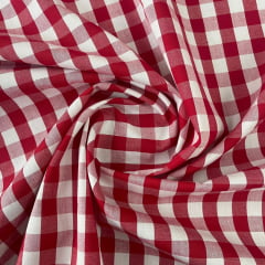 Tricoline Xadrez 1cm Fio Tinto P Vermelho  