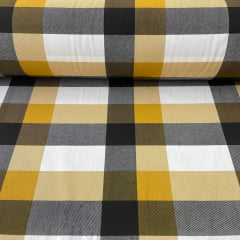 Tricoline Xadrez Novo Amarelo