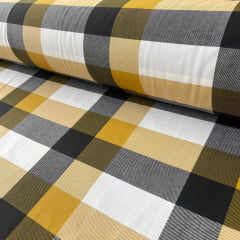 Tricoline Xadrez Novo Amarelo