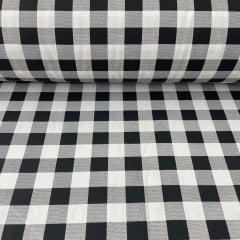 Tricoline Xadrez Preto e Branco 2,5cm 