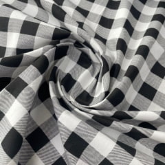 Tricoline Xadrez Preto e Branco 2,5cm 