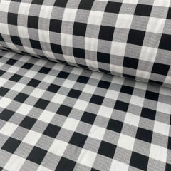 Tricoline Xadrez Preto e Branco 2,5cm 