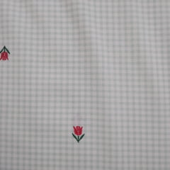 Tricoline Xadrez Verde BB  com Florzinhas  