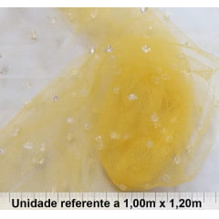 Tule com Gotas Amarelo Tule com Gotas Amarelo