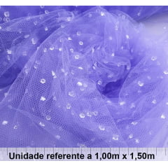 Tule com Gotas Roxo Tule com Gotas Roxo