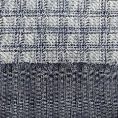 Tecido Tweed Xadrez Azul