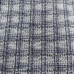 Tecido Tweed Xadrez Azul