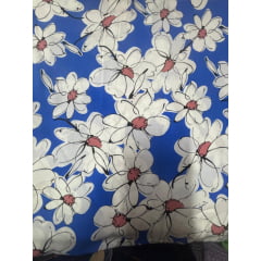 Viscose Estampada Flores Azul corte 10 metros Viscose Estampada Flores Azul corte 10 metros