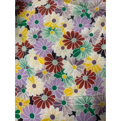 Viscose Estampada Flores Coloridas corte 10 metros Viscose Estampada Flores Coloridas corte 10 metros