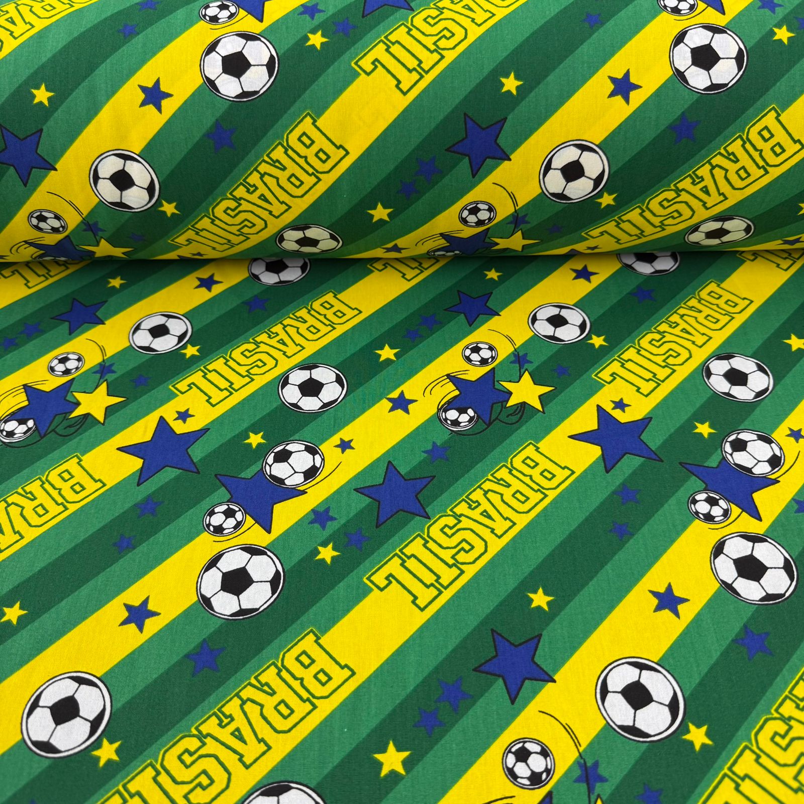 Tricoline Brasil Verde e Amarelo