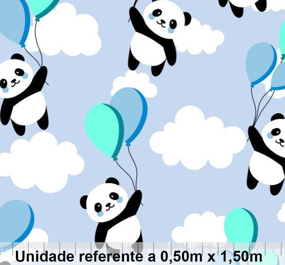 Tricoline Exclusiva Marantex Panda Azul