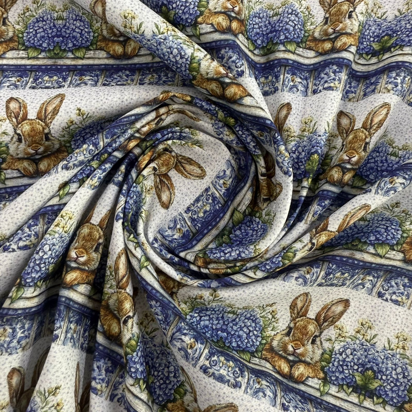 Tricoline Páscoa Barrado Azul