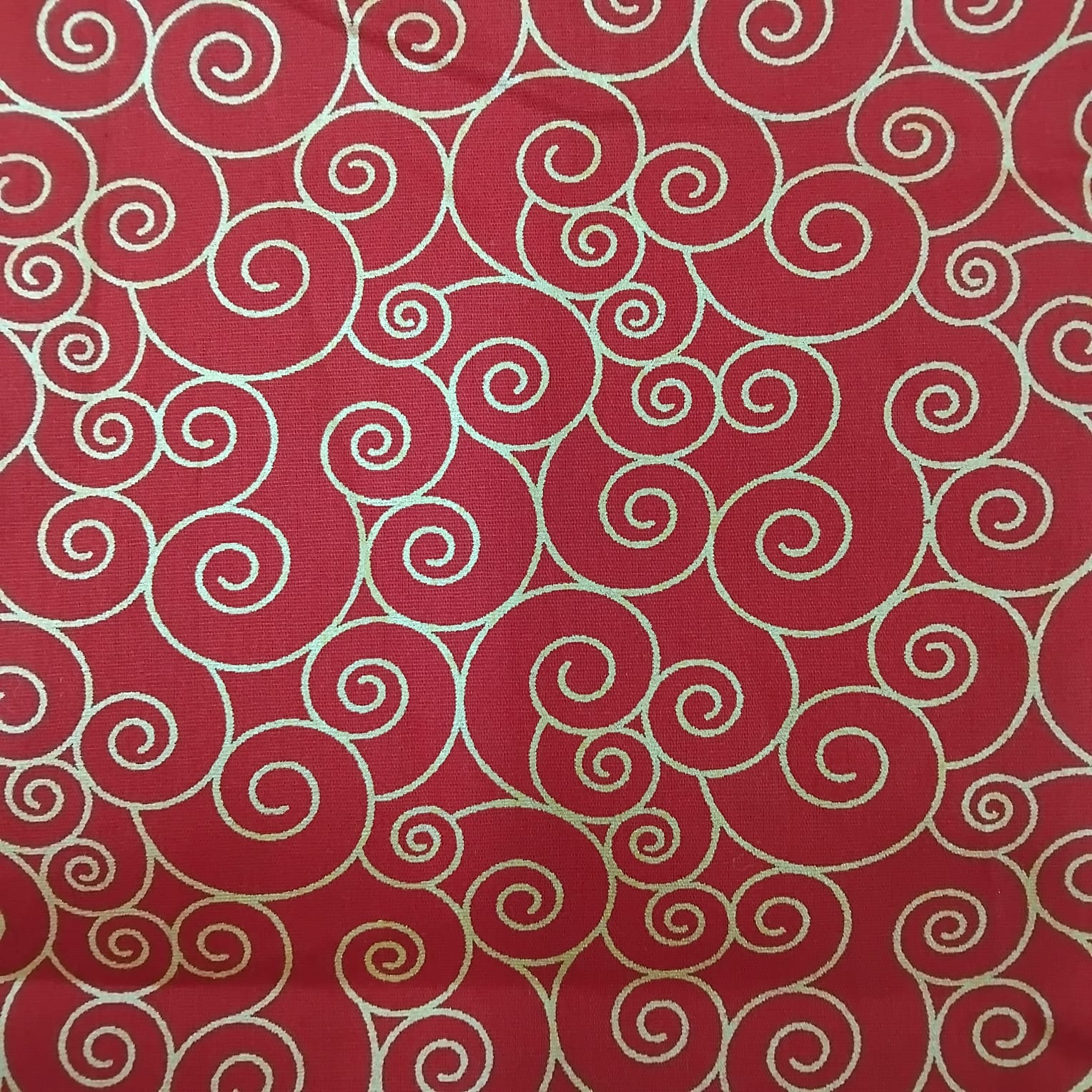Tricoline Arabesco Natal vermelho 