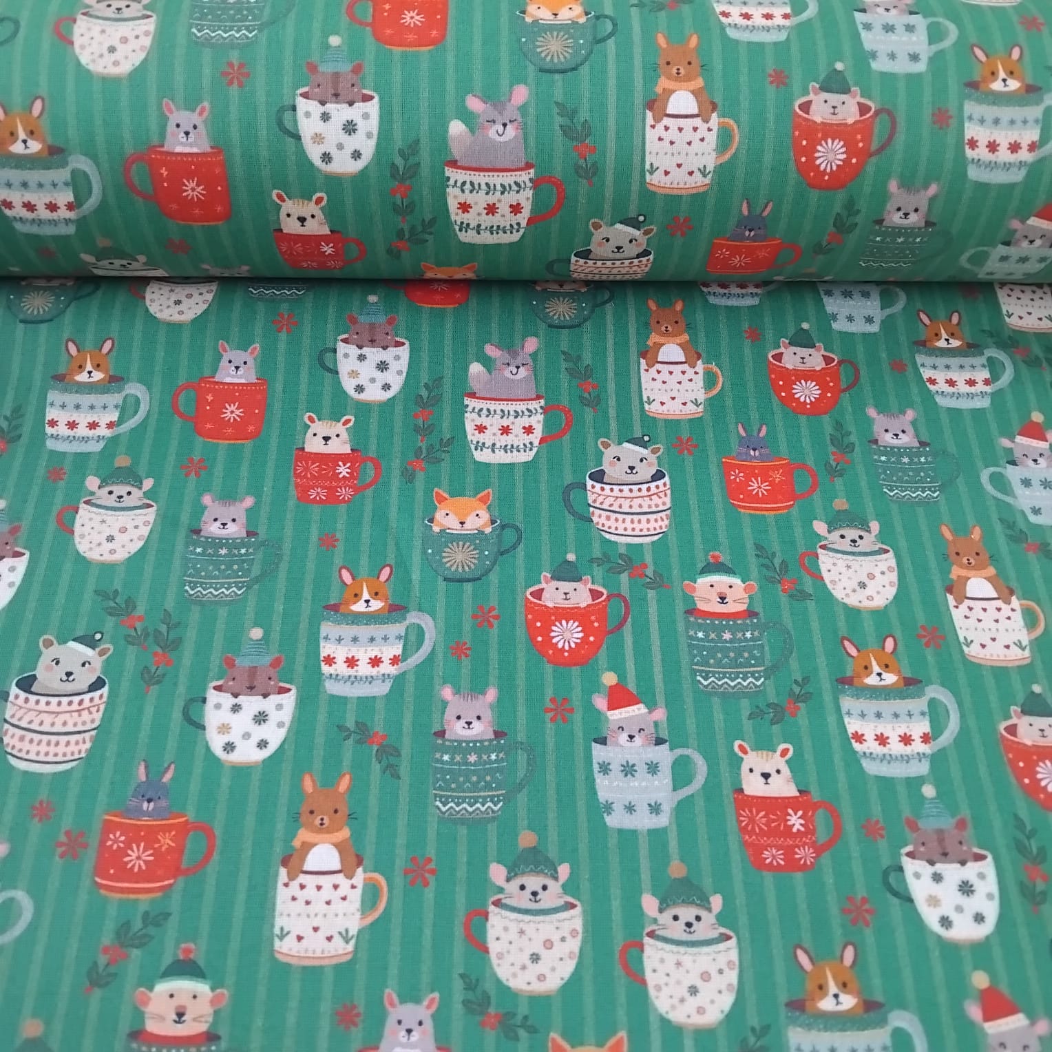 Tricoline De Natal Pets Fundo Verde