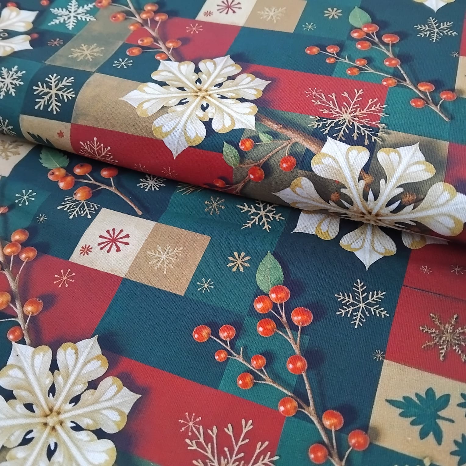 Tricoline Digital Natal Patchwork