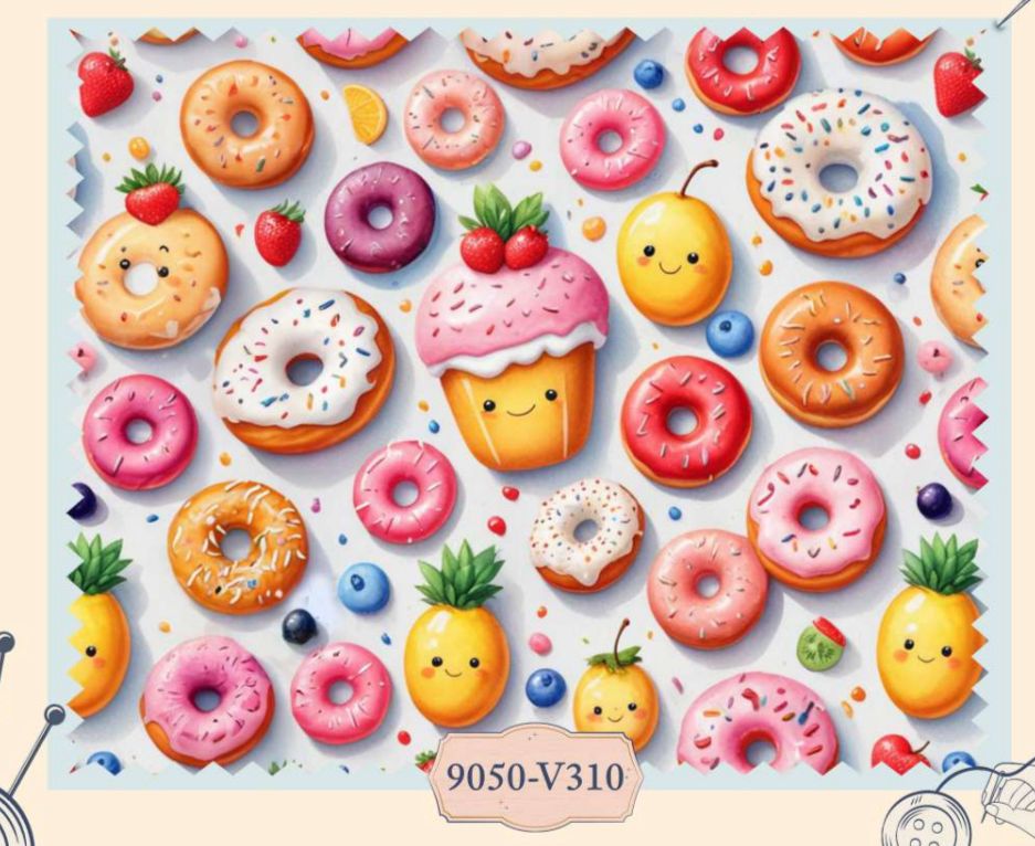 Tricoline Donuts Fundo Branco 