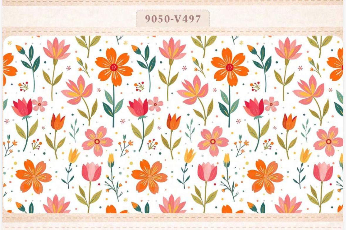 Tricoline Floral fundo Branco