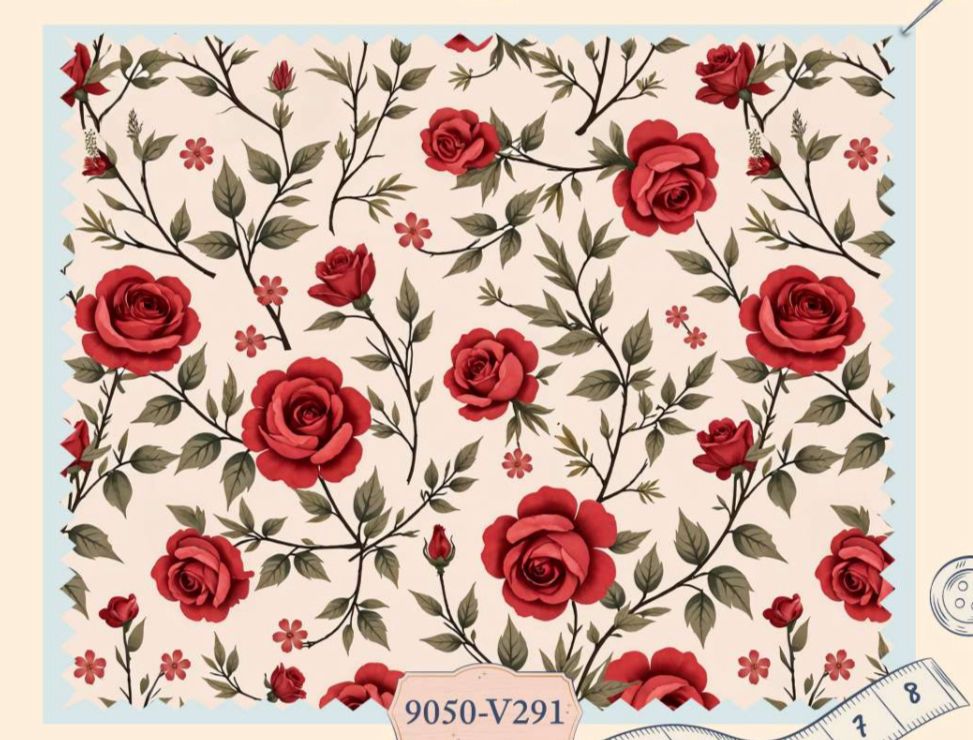 Tricoline Rosas Vermelhas